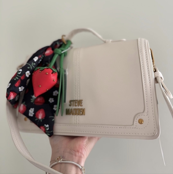 Steve Madden Cream Crossbody Bag with Strawberry Charm - Picture 7 of 7